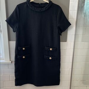 Amazon Black Mini Dress with Gold Accents